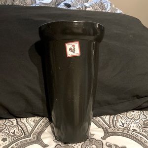 Black ceramic vase handmade in Portugal